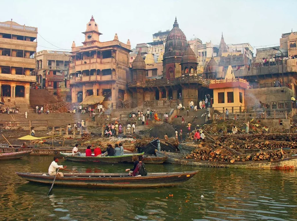 Manikarnika Ghat cremation site Hindu Ganges River